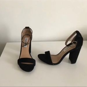 Steve Madden Black suede chunky heels